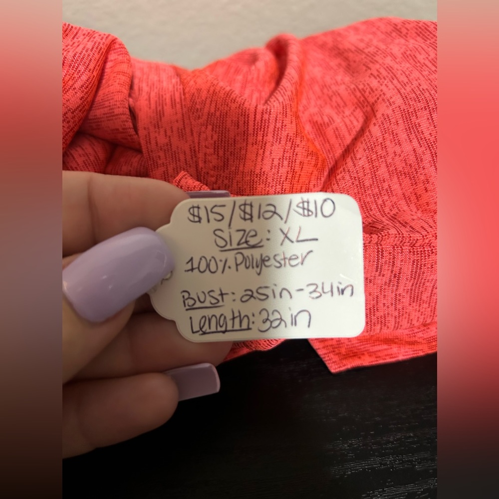 NWT Old Navy Active Orange/ Pink Sleeveless Workout Top-size xlTall - Picture 5 of 8